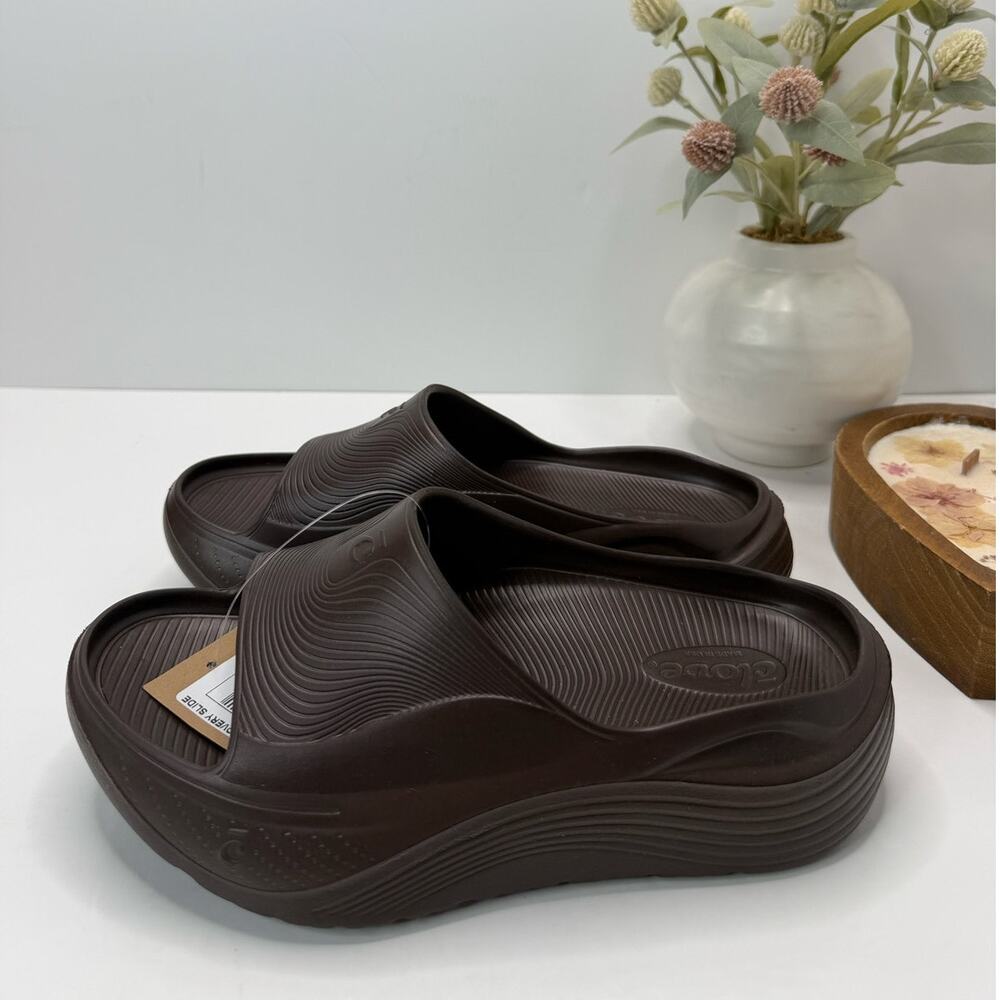 Clove Supercush Recovery Slide Comfort Lightweight Espresso Women 8/Men 7 NWOB